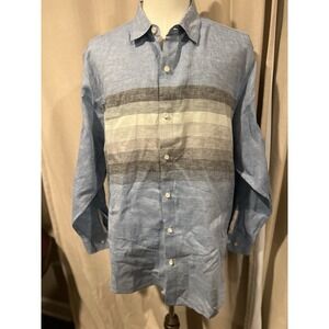 Tommy Bahama Men's 2xl 100% Linen Shirt‎ With Stripes